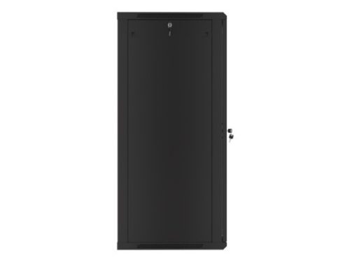 Lanberg WF01-6627-10B 19" 27U SZÉL:600mm MÉLY:600mm MAG:1307mm lapraszerelt üvegajtós fekete fali rack szekrény