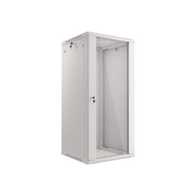   Lanberg WF01-6627-10S 19" 27U SZÉL:600mm MÉLY:600mm MAG:1307mm lapraszerelt üvegajtós szürke fali rack szekrény