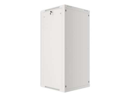 Lanberg WF01-6627-10S 19" 27U SZÉL:600mm MÉLY:600mm MAG:1307mm lapraszerelt üvegajtós szürke fali rack szekrény