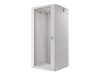 Lanberg WF01-6627-10S 19" 27U SZÉL:600mm MÉLY:600mm MAG:1307mm lapraszerelt üvegajtós szürke fali rack szekrény
