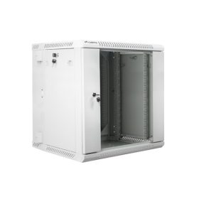   Lanberg WF02-6612-10S 19" 12U SZÉL:600mm MÉLY:600mm MAG:640mm lapraszerelt üvegajtós szürke kétrészes fali rack szekrény