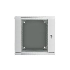   Lanberg WF02-6612-10S 19" 12U SZÉL:600mm MÉLY:600mm MAG:640mm lapraszerelt üvegajtós szürke kétrészes fali rack szekrény