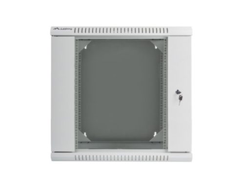 Lanberg WF02-6612-10S 19" 12U SZÉL:600mm MÉLY:600mm MAG:640mm lapraszerelt üvegajtós szürke kétrészes fali rack szekrény