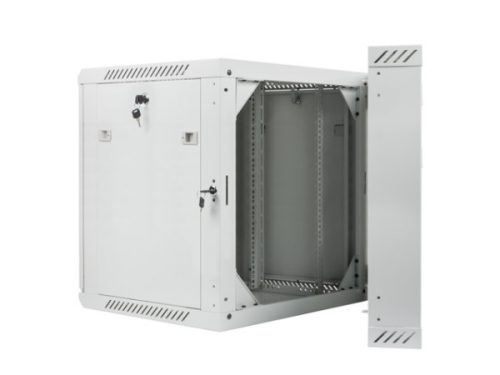 Lanberg WF02-6612-10S 19" 12U SZÉL:600mm MÉLY:600mm MAG:640mm lapraszerelt üvegajtós szürke kétrészes fali rack szekrény