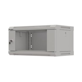   Lanberg WF03-5304-10S 19" 4U SZÉL:540mm MÉLY:350mm MAG:281mm lapraszerelt üvegajtós szürke fali rack szekrény