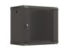 Lanberg WF03-5309-10B 19" 9U SZÉL:540mm MÉLY:350mm MAG:500mm lapraszerelt üvegajtós fekete fali rack szekrény
