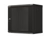 Lanberg WF03-5309-10B 19" 9U SZÉL:540mm MÉLY:350mm MAG:500mm lapraszerelt üvegajtós fekete fali rack szekrény