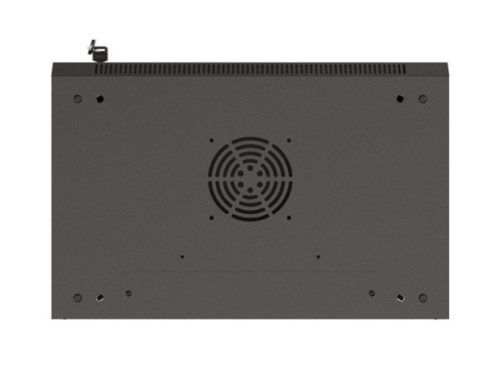 Lanberg WF03-5309-10B 19" 9U SZÉL:540mm MÉLY:350mm MAG:500mm lapraszerelt üvegajtós fekete fali rack szekrény
