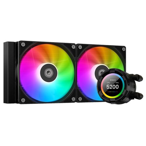 ID-Cooling CPU Water Cooler - Space SL240 XE (25dB; max. 129,39 m3/h; 2x12cm, A-RGB LED, fekete)