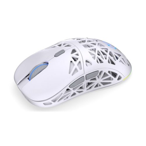 Endorfy Wireless Egér - LIV Plus Onyx White (Honeycomb, 26 000 DPI, ARGB, PixArt PAW3395, optikai, fehér) + dokkoló