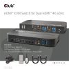 Club 3D KVM Switch - CSV-1382 (Dual HDMI, 4K60Hz, USB, PC KVM funkció, HDR, 3D támogatás)
