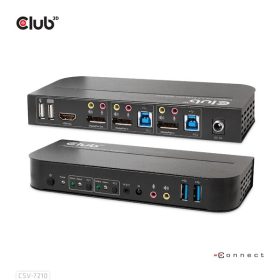   Club 3D KVM Switch - CSV-7210 (Dual DisplayPort, 4K60Hz, HDMI, KVM, IR távirányító)