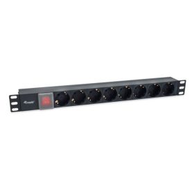   Equip Hálózati Elosztó - 333286 (C14, 8 Schuko, Rack 1U, 1,8m kábel, fekete)