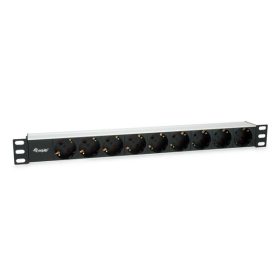   Equip Hálózati Elosztó - 333292 (Schuko, 9 Schuko, Rack 1U, 1,8m kábel, aluminium, fekete)