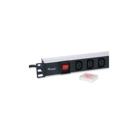   Equip Hálózati Elosztó - 333310 (IEC 320 C14, 8x IEC13, Rack 1U, 1,8m kábel, aluminium, fekete)