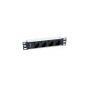 Equip Hálózati Elosztó - 333311 (Schuko, 4x Schuko, Rack 1U, 1,8m kábel, aluminium, fekete)