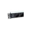 Equip Hálózati Elosztó - 333311 (Schuko, 4x Schuko, Rack 1U, 1,8m kábel, aluminium, fekete)