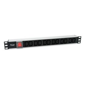   Equip Hálózati Elosztó - 333318 (Schuko, 12x C13, Rack 1U, 1,8m kábel, fekete)