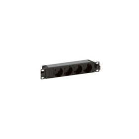   Legrand elosztó - (PDU), 10", 1U, 4 aljzat, gyermekvédett, 1 méter, fekete