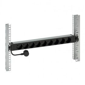   Legrand elosztó - (PDU), 19", 1U, 9 aljzat, gyermekvédett, 3 méter