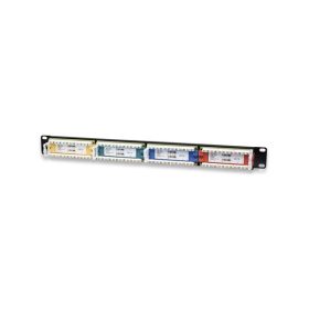   Manhattan Patch panel - CAT6 UTP színezett patch panel, 24 portos, 1U, Fekete