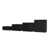 S-Link Rackszekrény - 12U 19" fali kivitel (540x530x400mm, ablakos, Flatpack, Fekete)
