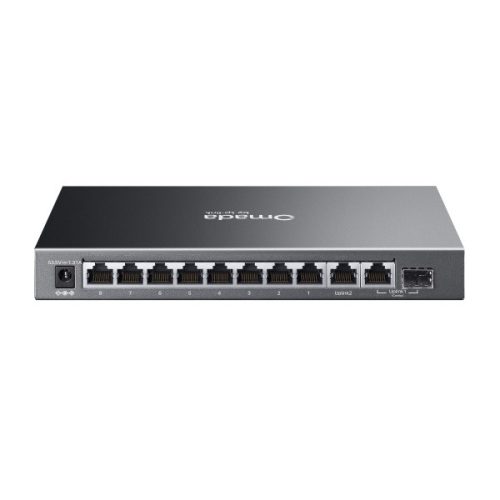TP-Link Switch Menedzselhető PoE - ES210GP (Omada; 9x 1Gbps; 8x af/at PoE+ port; 1x SFP/RJ45 combo port; 63W)