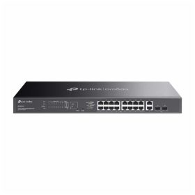   TP-Link Switch Menedzselhető PoE - ES220GMP (Omada; 18x 1Gbps + 2x 1Gbps combo port; 16x af/at PoE+ port; 250W)