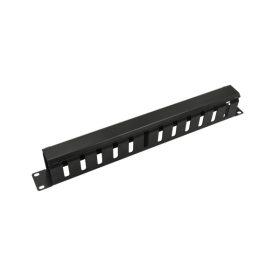   Walisec rackszekrény kiegészítő - CM-04 (Kábel rendező panel, Gyűrű panel fém takaróval, 1U(19"), fekete)