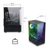 Spirit of Gamer Számítógépház - SPECTRA Black (fekete, ablakos, 3x12cm ventilátor, alsó táp,  ATX, 1xUSB3.0, 2xUSB2.0)