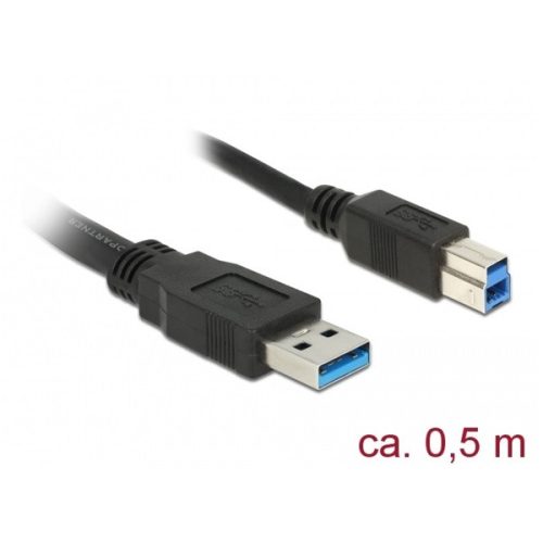 Delock Kábel - 85065 (USB3.0, A-B kábel, apa/apa, 0,5m)