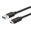 Equip Átalakító Kábel - 128345 (USB-C 3.2 Gen1 to USB-A, apa/apa, fekete, 0,5m)