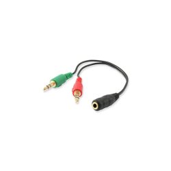 Equip kábel - 147942 (Audio elosztó, 3,5mm Jack, 1x bemenet, 2x kimenet, fekete, 13cm)