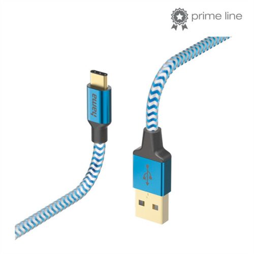 Hama Kábel - 201558 Reflective (USB-C/USB-A, USB 2.0, 1,5m, kék)