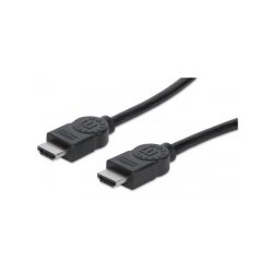 Manhattan Kábel - HDMI to HDMI (Ethernet HEC, ARC, 3D, 4K,  Shielded,  15m, Fekete)