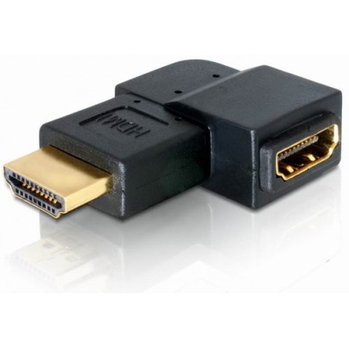 Delock 65077 HDMI M/F adapter, átalakító 90° bal fekete