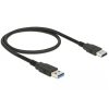 Delock Kábel - 84888 (USB-A - USB-A, apa/apa, fekete, 0,5m)