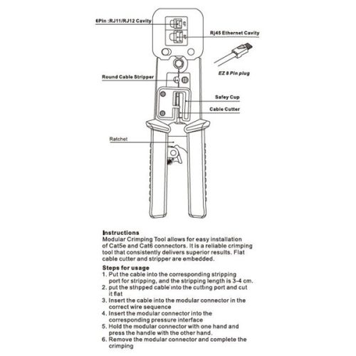 Equip Krimpelő fogó - 129410 (Univerzális, multi-moduláris)
