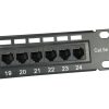 Equip Patch panel - 235325 (24 port, Cat5e, 1U, árnyékolatlan, fekete)