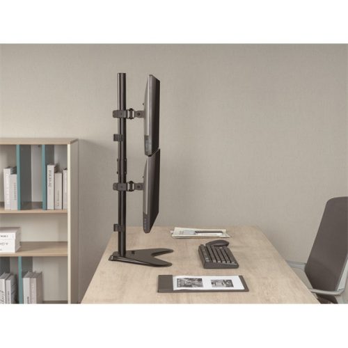 Equip Monitor Asztali állvány - 650128 (17"-32", 2 monitor, dönthető, forgatható, állítható magasság, Max.:2x9kg,fekete)