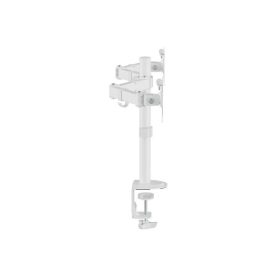   Equip Monitor Asztali konzol - 650167 (17"-32", 2 monitor, dönthető, forgatható, állítható magasság, Max.:2x9kg, fehér)