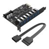 Orico PCI-E bővítőkártya - PVU3-7U /117/ (PCI-E x1, Kimenet: 7xUSB-A 3.0)