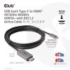 Club 3D Kábel - CAC-1587 (USB-C Gen 2 to HDMI, 4K120HZ 8K60HZ, HDR10+, DSC1.2, 3m, aktív)