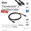 Club 3D Kábel - CAC-2501 (Thunderbolt 5 USB-C to USB-C, 240W, 80/120 Gbps, EPR, 8K240Hz, M/M, 1m)