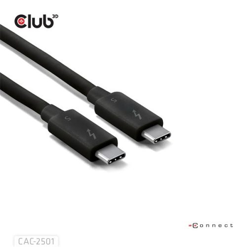 Club 3D Kábel - CAC-2501 (Thunderbolt 5 USB-C to USB-C, 240W, 80/120 Gbps, EPR, 8K240Hz, M/M, 1m)