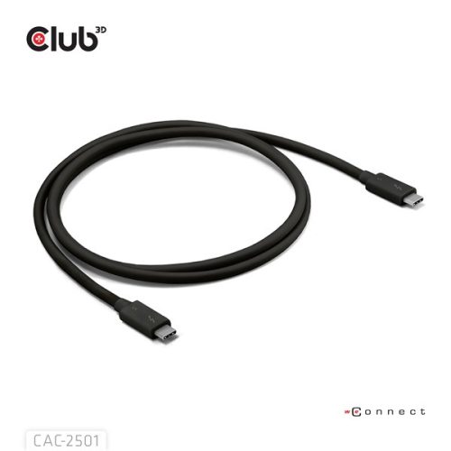 Club 3D Kábel - CAC-2501 (Thunderbolt 5 USB-C to USB-C, 240W, 80/120 Gbps, EPR, 8K240Hz, M/M, 1m)