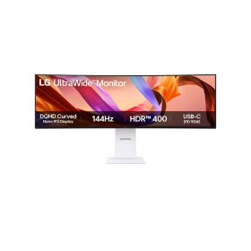   LG Monitor 49" - 49U950A-W (IPS; Ívelt, 32:9; 5120x1440; 5ms; 400cd; 144Hz, HDMIx2, DP, USB-C, Spkr, HDR400, Mag.áll)