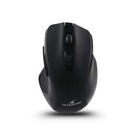   Bluestork Vezeték nélküli Egér - M-WL-OFF75-BLACK (Rechargeable, Bluetooth, 1600 DPI, 6 gomb, optikai, fekete)