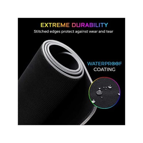 The G-Lab Egérpad - PAD RUBIDIUM (800x300x3mm; fekete, extra USB, vízálló, RGB LED)