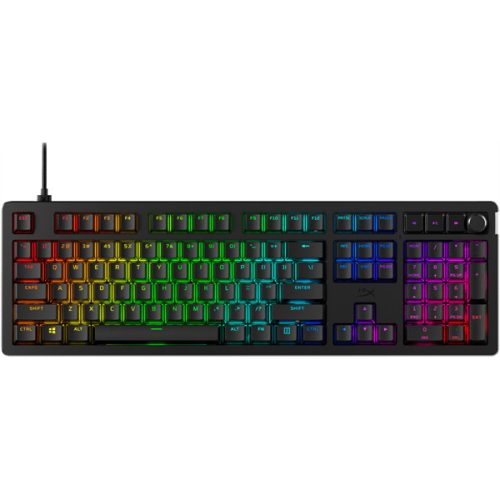 HyperX Mechanikus Billentyűzet - Alloy Rise Red US (Vezetékes, USB, 108 gomb, HX Red switch, angol kiosztás, fekete)